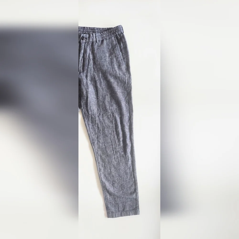 Banana Republic Slim Fit Linen Blend Trousers Pants Blue Mens 34